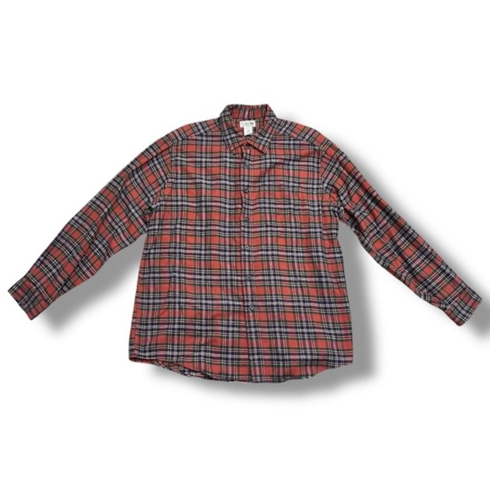 Vintage LL Bean Red Plaid Flannel Button Down Shirt Men’s Size Large Gorpcore